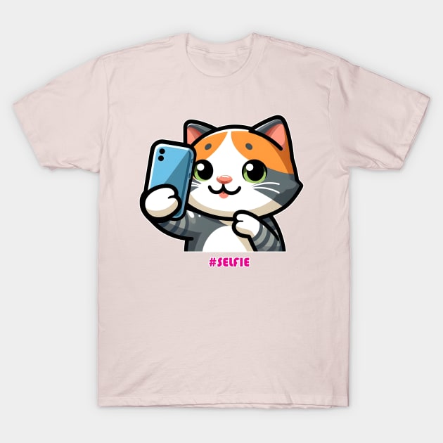 Cat Selfie T-Shirt by Rawlifegraphic